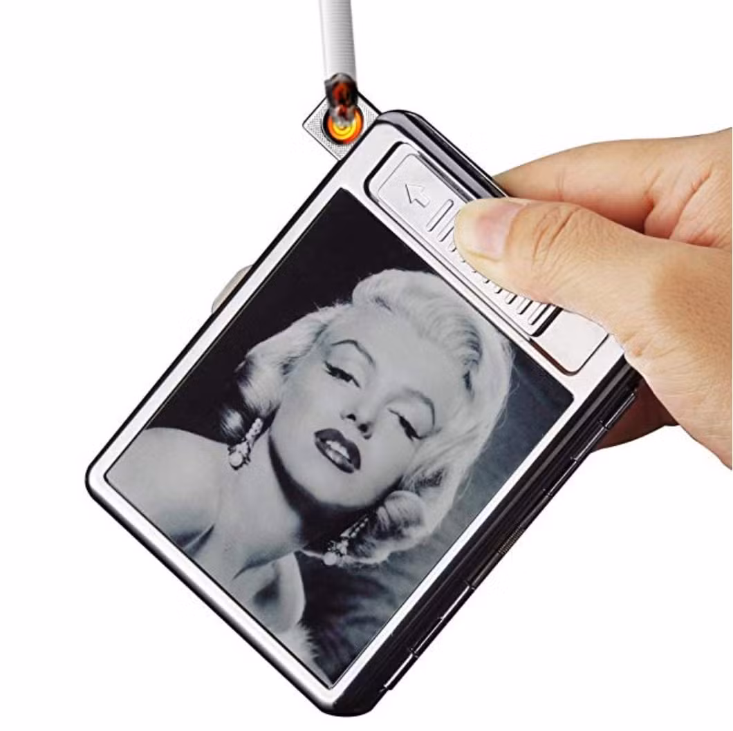 Elegant Cigarette Case Vintage with USB for King Size′s Cigarette