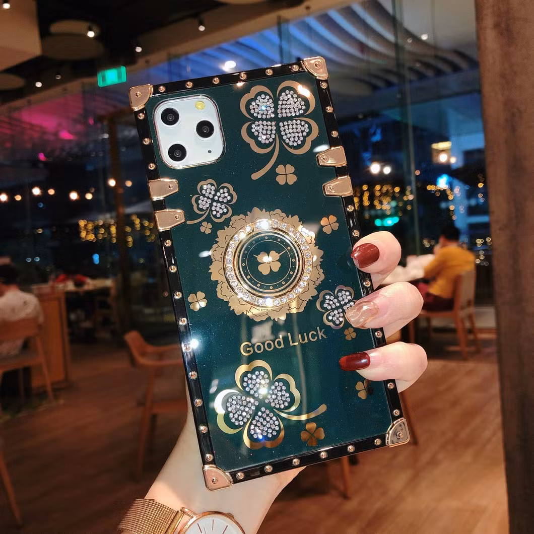 2022 Lucky Flowers Ring Phone Case for Xiaomi Redmi 9 9A 9c Redmi Note 10 S 9s 8 9 PRO Diamond Soft Case with Bracket