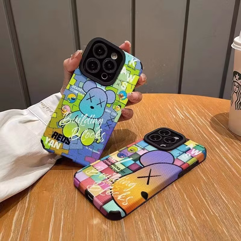 Imitation Leather Cartoon Kabi of The Planet Kulomi Phone Case for iPhone 13 14 15 Protective Cover Cheap