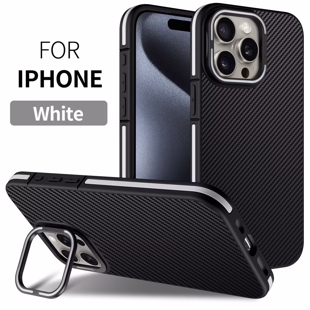 Factory Price 2 in 1 Carbon Fiber Metal Lens Holder Elegant Design Mobile Phone Case Back Cover for iPhone 13 PRO Case Carbon Fiber Phone Cases Mobile Phone Ca