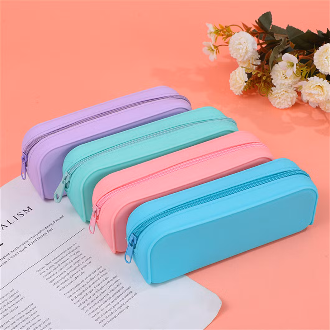 China Manufacturer Wholesale School Stationery Candy Color Kids Bag Clear Pencil Case