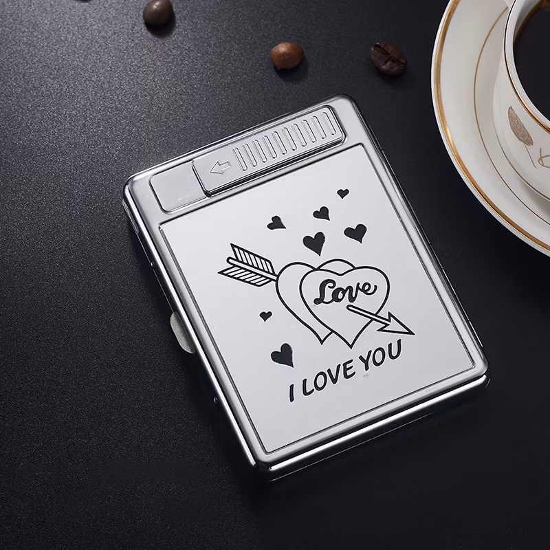 Elegant Cigarette Case Vintage with USB for King Size′s Cigarette