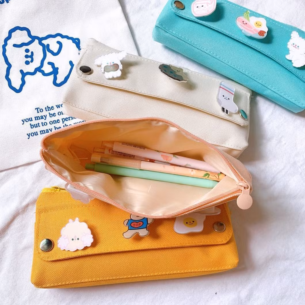 Wide Use Zipper Lovely Rectangular Pencil Bag Pencil Case for School & Office