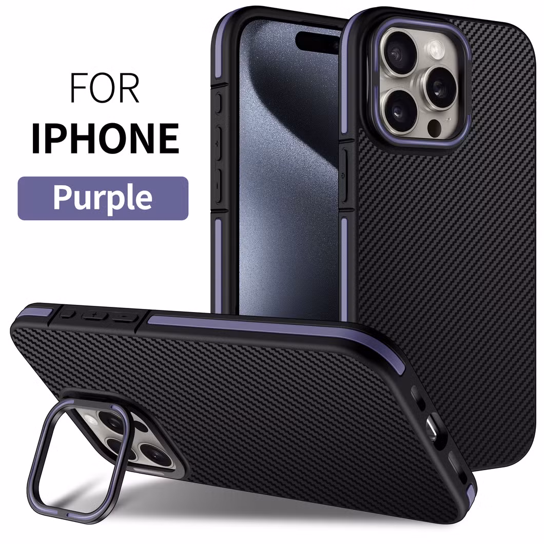 Factory Price 2 in 1 Carbon Fiber Metal Lens Holder Elegant Design Mobile Phone Case Back Cover for iPhone 13 PRO Case Carbon Fiber Phone Cases Mobile Phone Ca