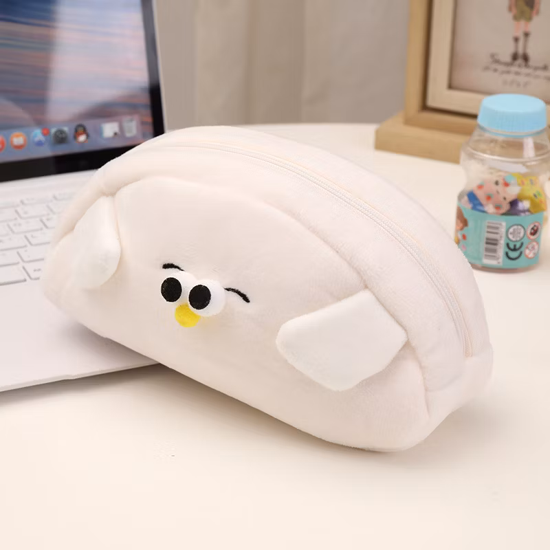 Factory Price Flannel Zipper Fashion Rectangular Pencil Bag Pencil Case for School & Office