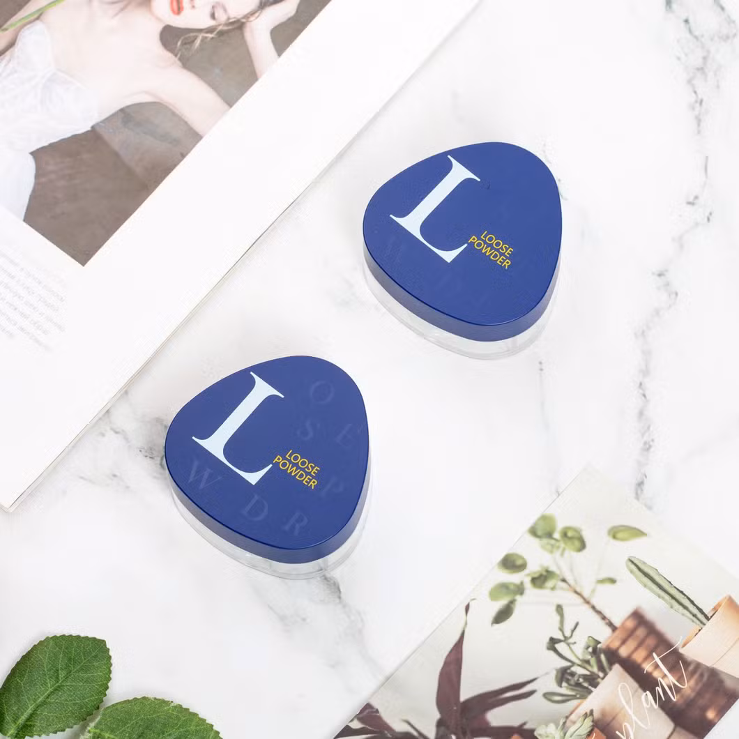 Factory Direct Triangular Blue Custom Logo Empty Loose Powder Case