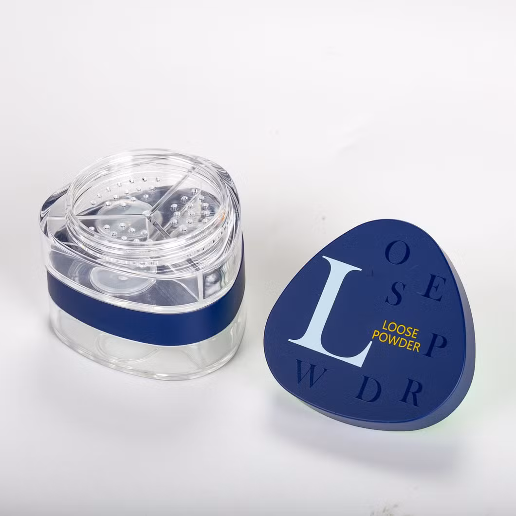 Factory Direct Triangular Blue Custom Logo Empty Loose Powder Case