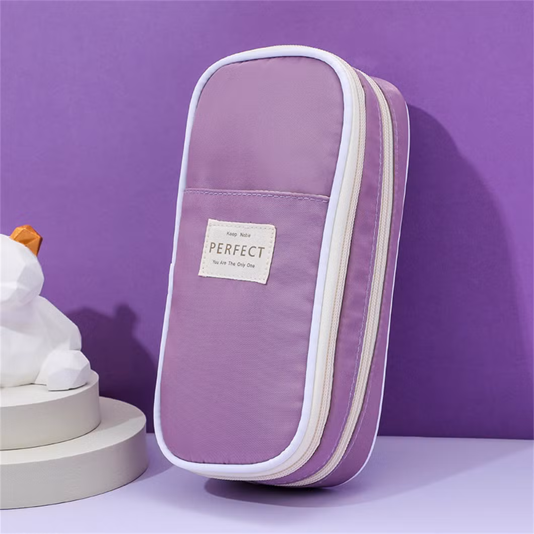 Wholesale Macaron Color Scheme Oxford Cloth Pencil Case Stationery Bag for School