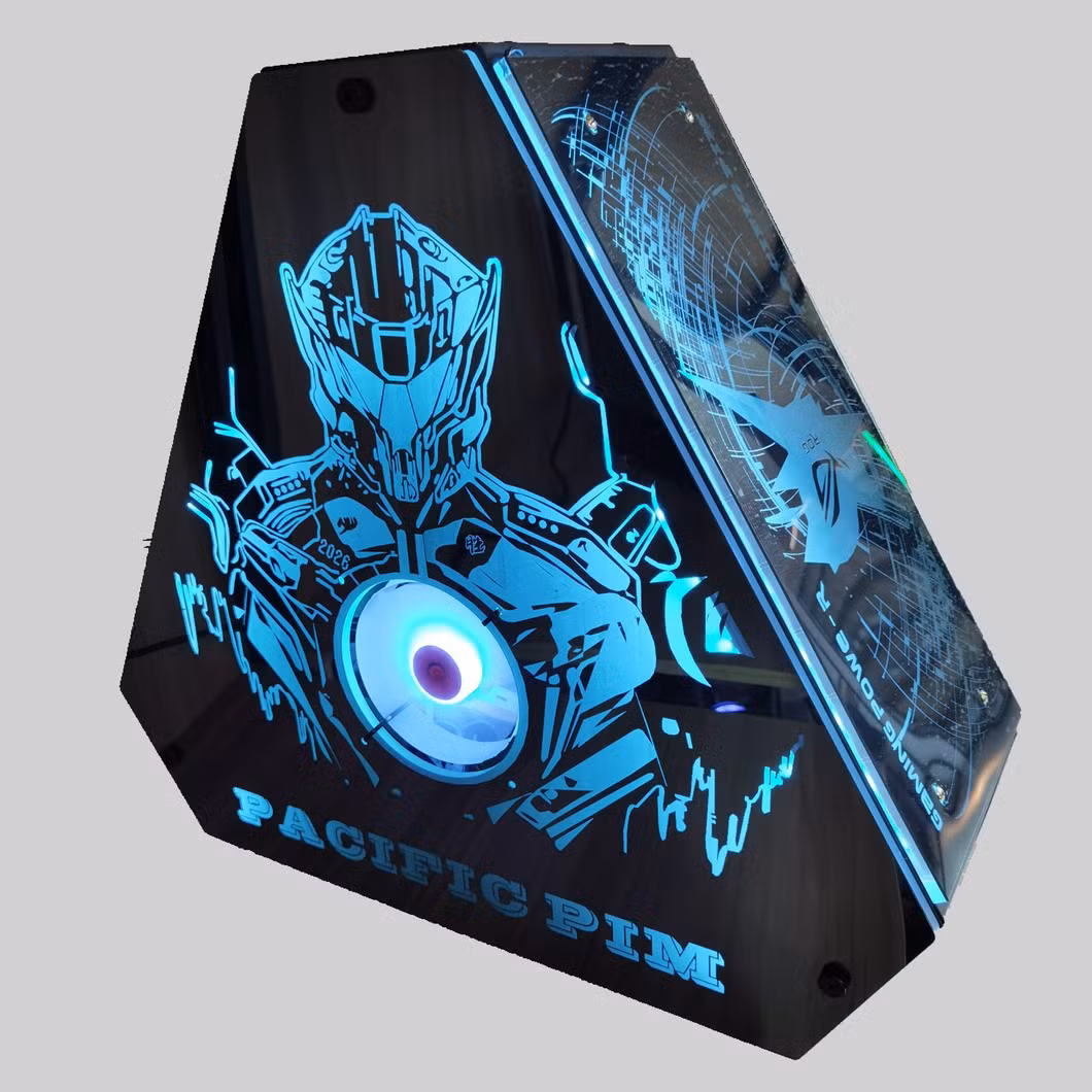 F917 Hotsale Middlel Tower ATX Gaming Computer PC Case with RGB Light Board USB3.0, 0.9mm SPCC, Glass Side Panel, Popular Model, Special Design
