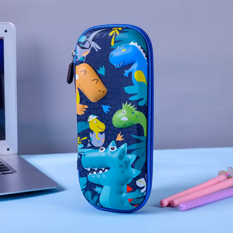 3D Embossed Pencil Case for Kids Pen Pouch for Kids Zipper Closure Crayon Organizer Box