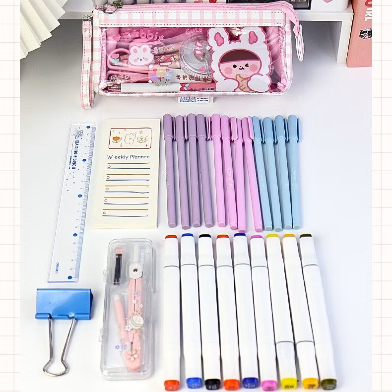 Hot Selling Zipper Kawaii Circular Pencil Bag Pencil Case for School & Office