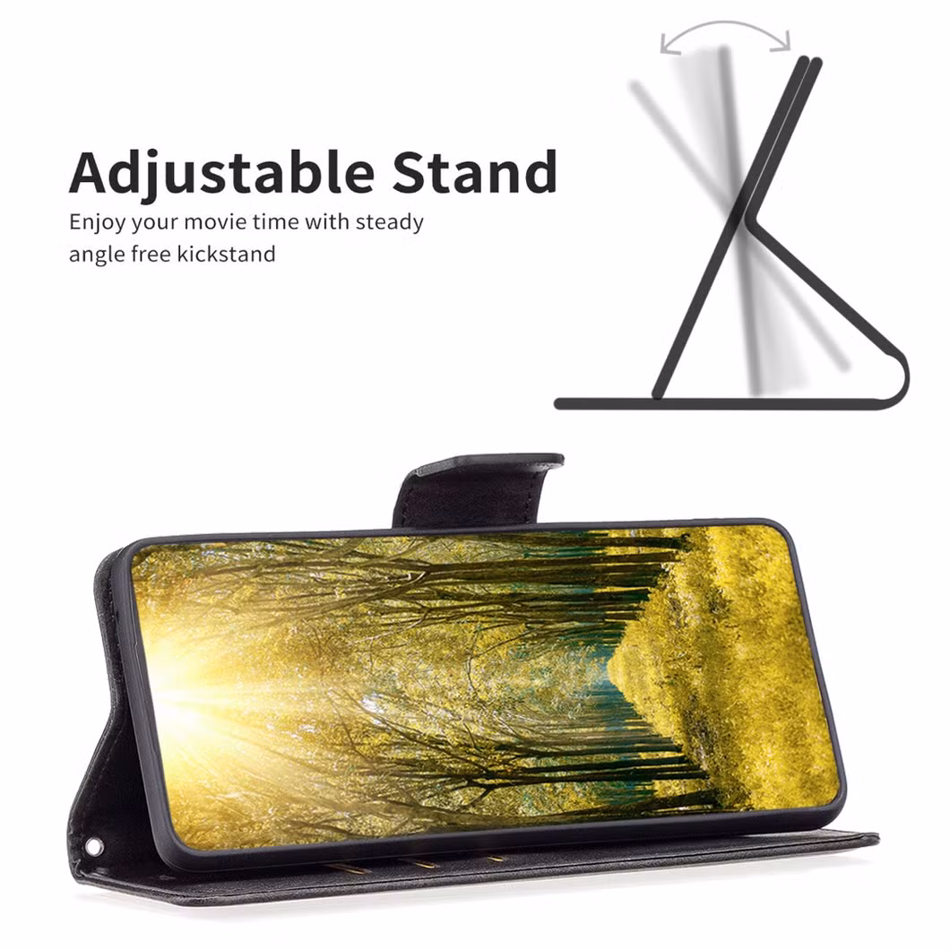for iPhone 14 6.1 Inch Bf Leather Series-4 Shockproof Phone Case Solid Color Magnetic Clasp Well-Protected Wallet Style Leather Case Stand Cell Phone Shell