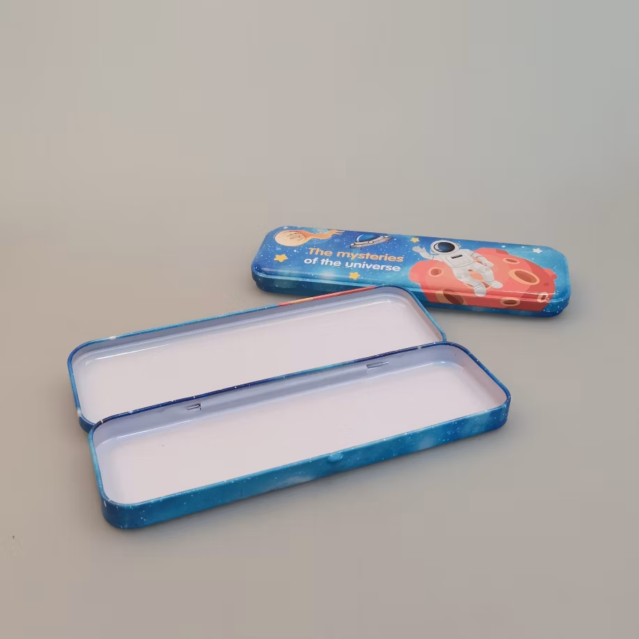 Tinplate Pencil Case for Students with Custom Logo Printing and Promotional Gift