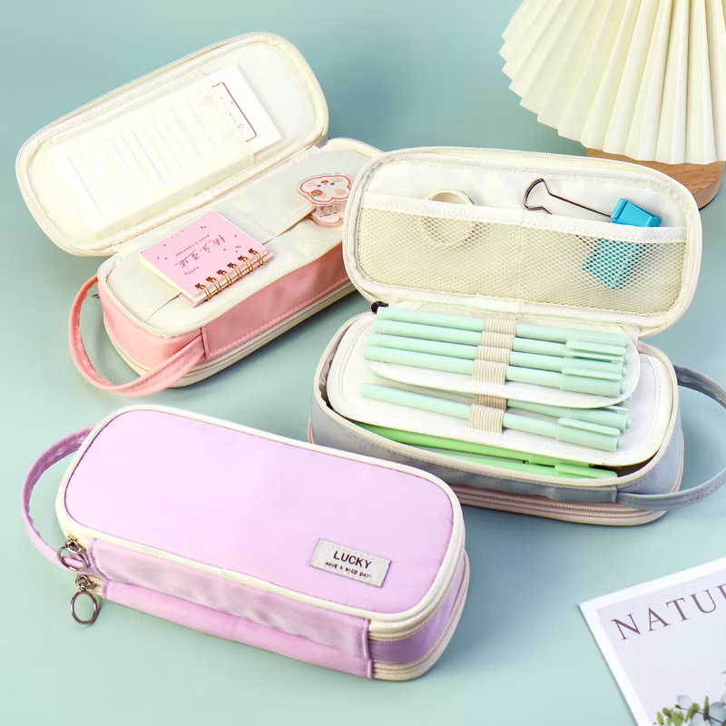 Wide Use Zipper Fashion Triangle Pencil Bag Pencil Case for Office