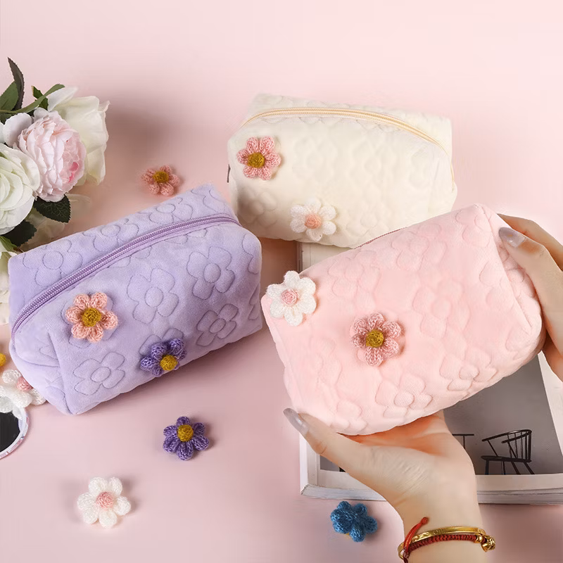 Hot Selling Flannel Zipper Kawaii Animal Pencil Bag Pencil Case for Office