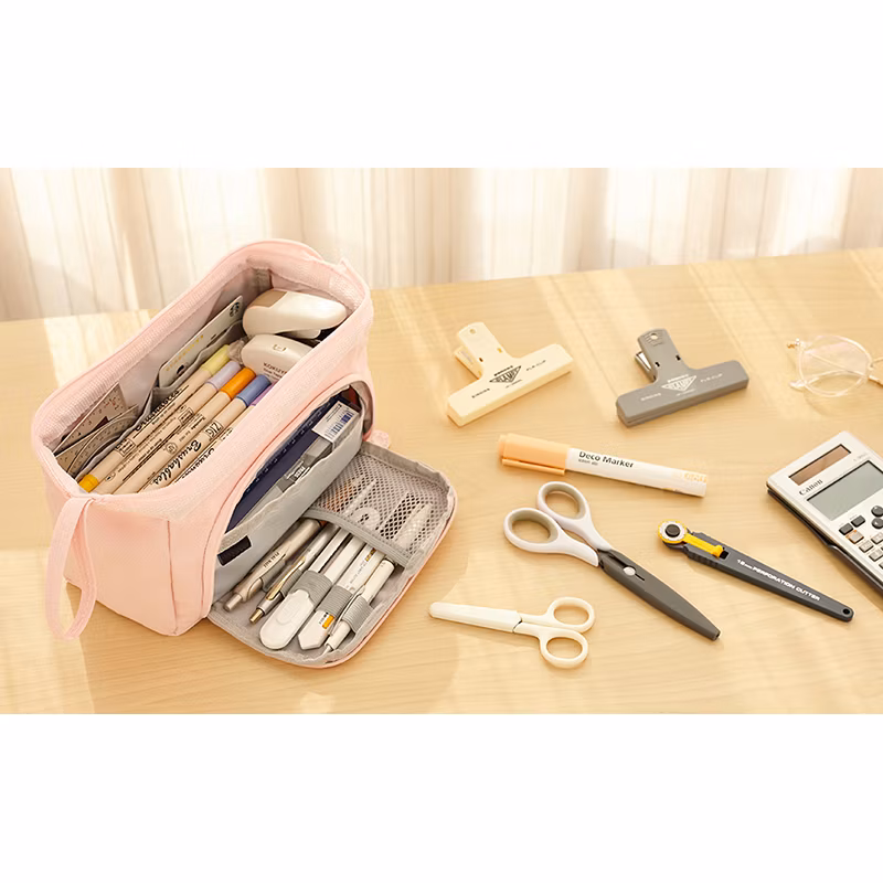 Large Capacity Clear Cute Kids Cute Handheld Canvas Pencil Bag