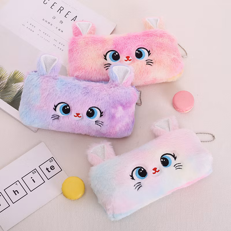 Newest Cat Pattern Large Capacity Zipper Pen Bag Student Stationery Pencil Case
