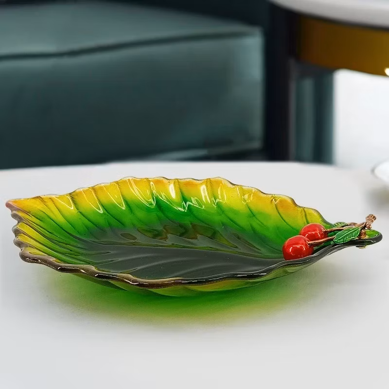 Fruit Plate Family Coffee Table Crystal Glass Candy Plate Creative Snack Plate