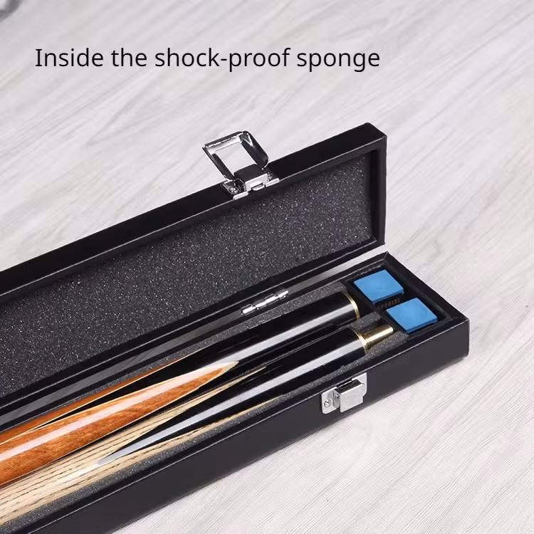 Right Angle 3/4 Solid Black Snooker Cue Case with PU Leather