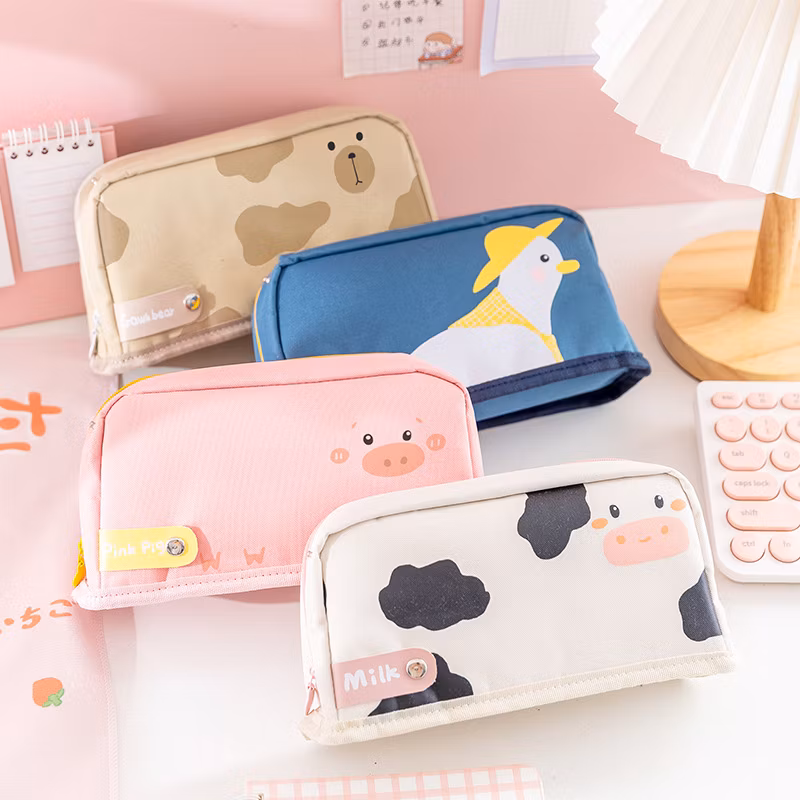 Factory Price Large Capacity Pen Case Cute Pen Bag Office Stationery Bag Pencil Case