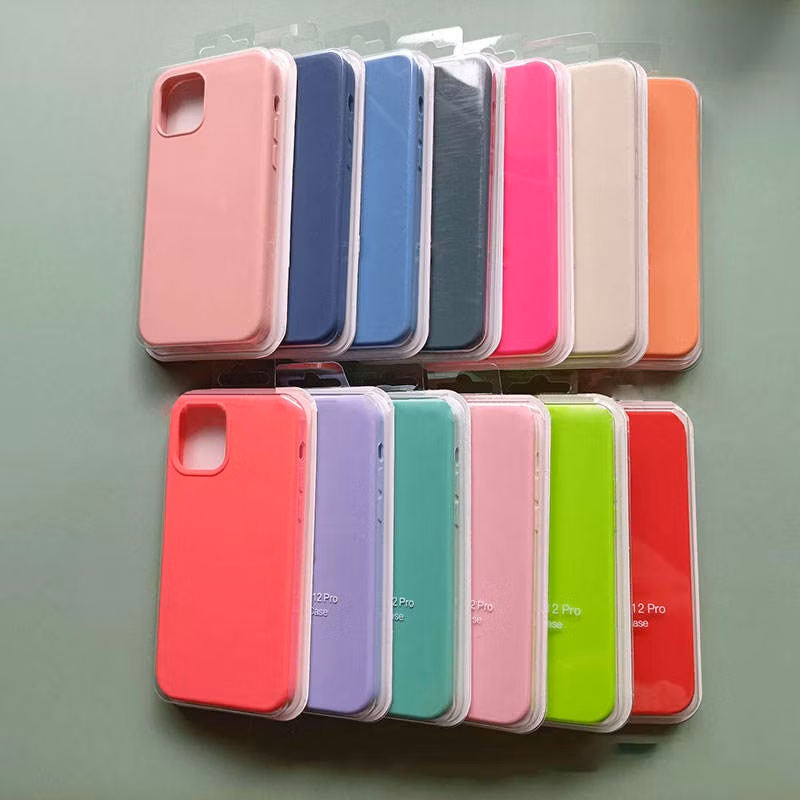 2024 New Custom Solid Color Cell Phone Case for Apple 12 13 14 PRO Max Official Original Logo Solid Silicone Phone Case Cover
