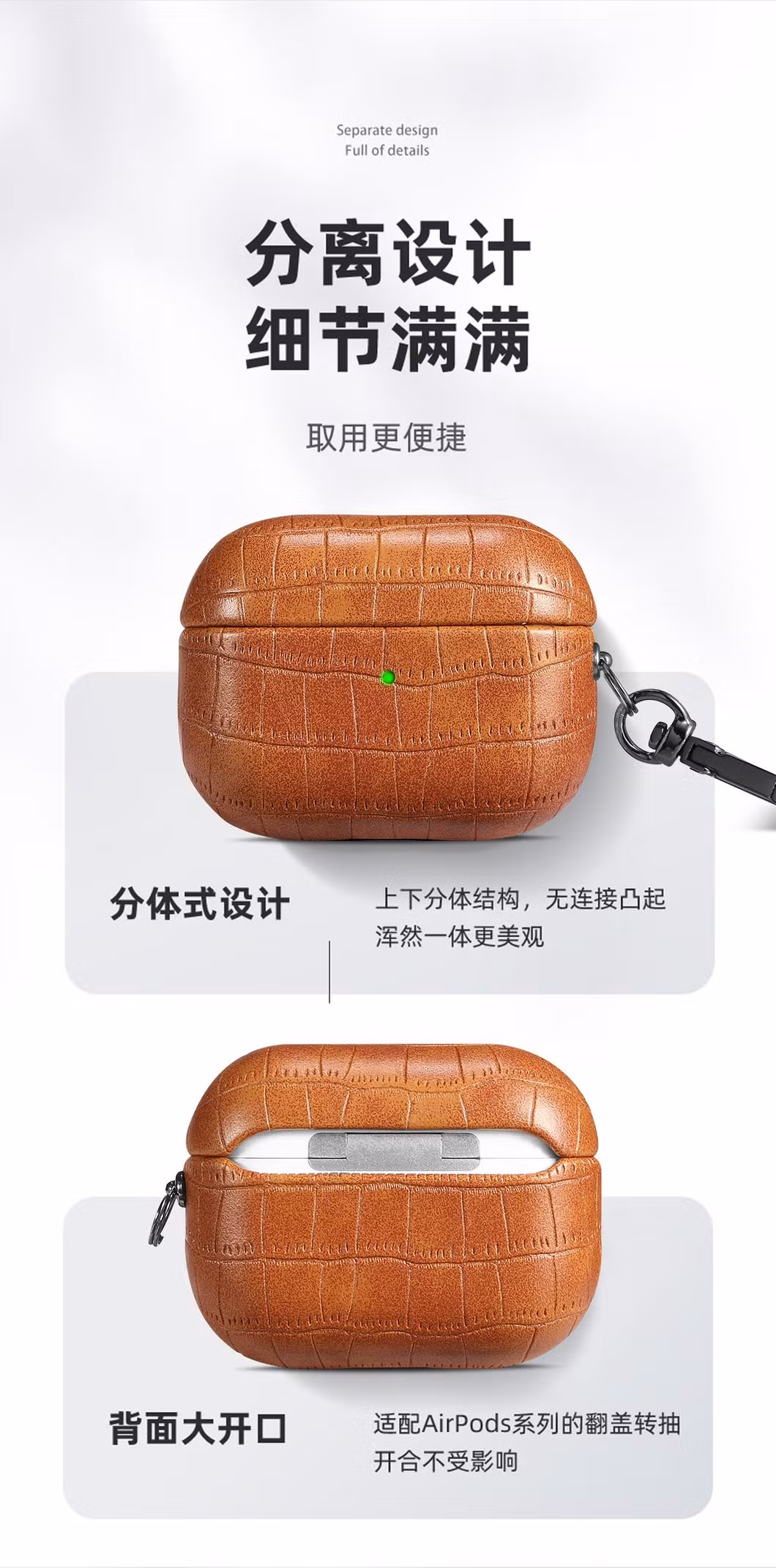 Crocodile PU Leather Case for Airpods Anti-Fall Protective Shell