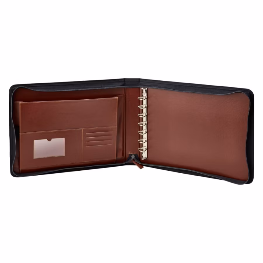 Zipper Executive 7 Ring Checkbook Portfolio Binder Case for Business Checkbook