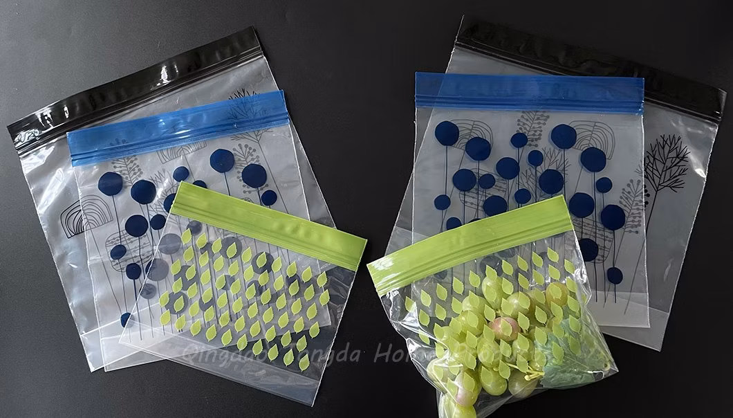 New Arrival PE Food Grade Double Color Zipper Ziplock Plastic Packaging Freezer Storage Grip Sandwich Bags for Fruit Snack Vegetable Candy Meat Storage