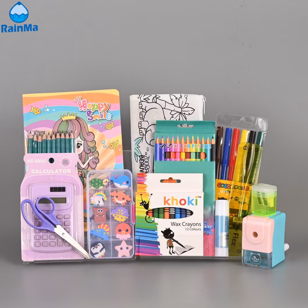 Custom Office Ballpen Ruler Notebook Calculator Sticky Note Stationery with Zipper Bag