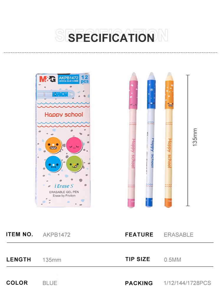 M&G Student Stationery 0.5mm Unique Thermo-Sensitive Gel Ink Blue Erasable Gel Pen