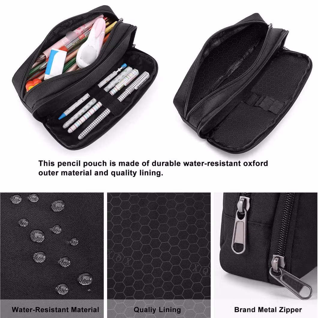 Large Capacity Pencil Pouch Aesthetic Pen Bag Office Stationery Organizer Simple Durable Multifunctional Aesthetic Pencil Case