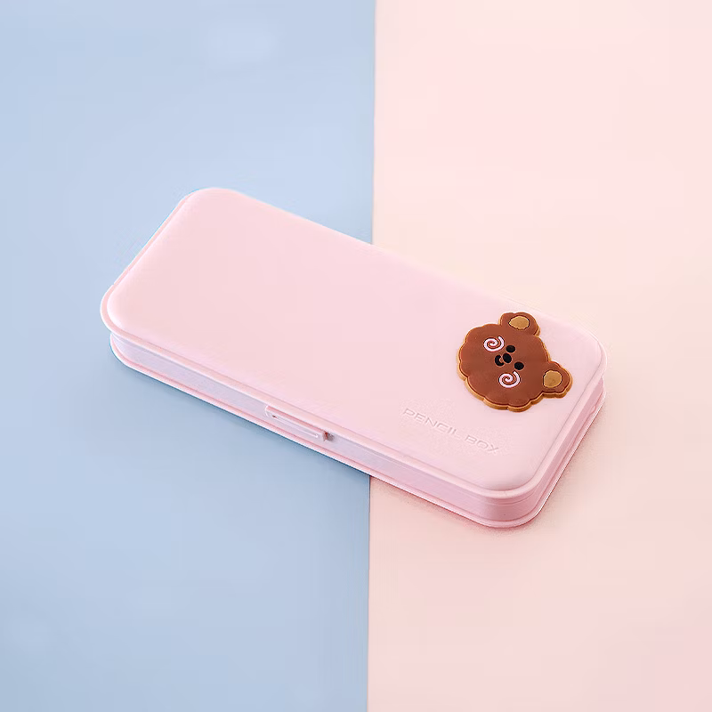 Ins Hot Sale Matte Color Plastic Student Stationery Larger Storage Pencil Case