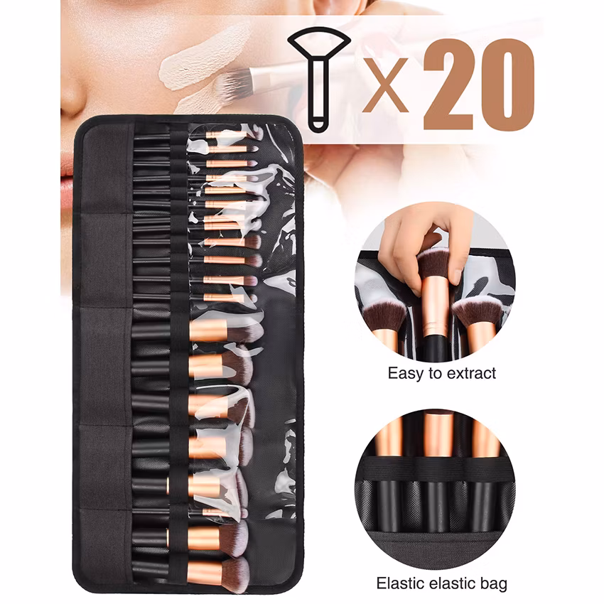 Makeup Brush Holder, Makeup Brush Organizer, Travel Makeup Brushes Bag Cosmetic Bags Pouch for Women Brushes Artist Pencil Cosmetic Bag
