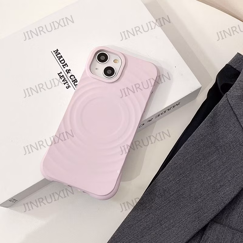 Liquid Silicone Ripple Magnet for Ap15 Phone Case IP14 Female Premium 13 Solid Color 12 Simple