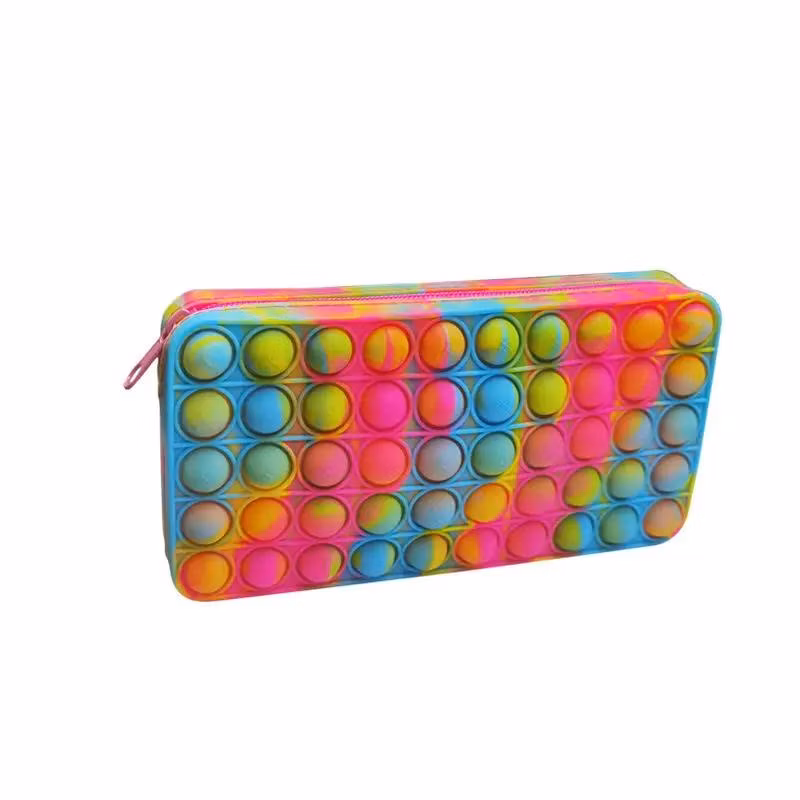 New Design Decompression Poppet Fidget Pencil Case for Tangle Bubble Silicone Pen Case Pops up Fidget Popper Pencil Pouch