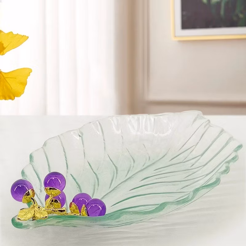 Fruit Plate Family Coffee Table Crystal Glass Candy Plate Creative Snack Plate