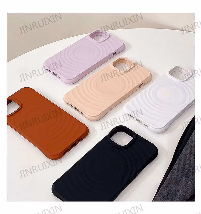 Liquid Silicone Ripple Magnet for Ap15 Phone Case IP14 Female Premium 13 Solid Color 12 Simple