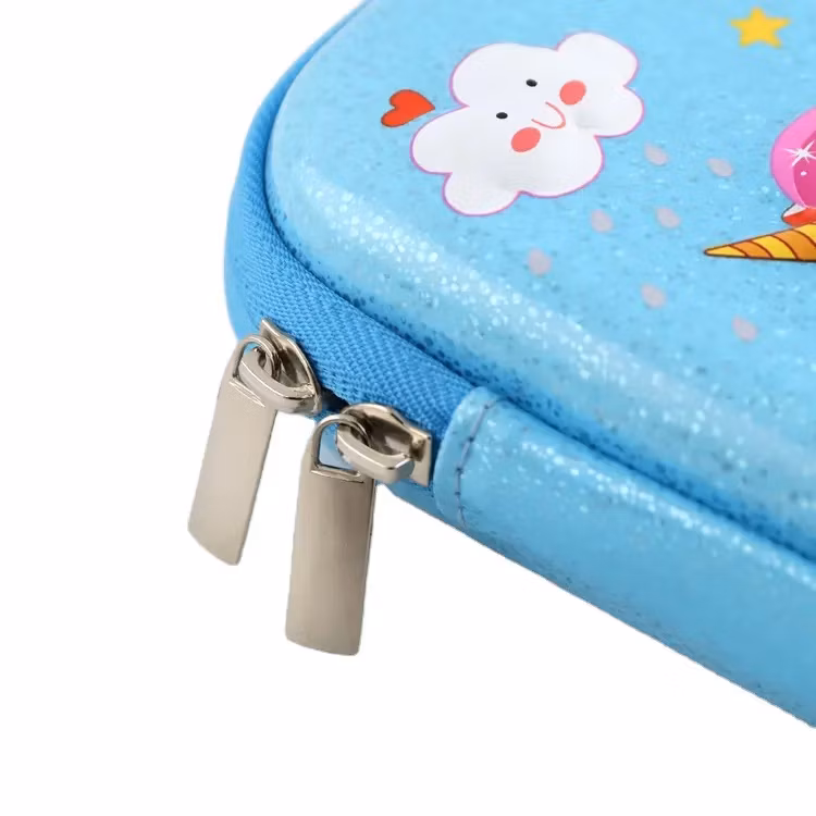 Unicorn Pencil-Box Cute Cartoon School Pencil Box Case of Storage for Kids 6 Pencils Plastic PU Double Zipper