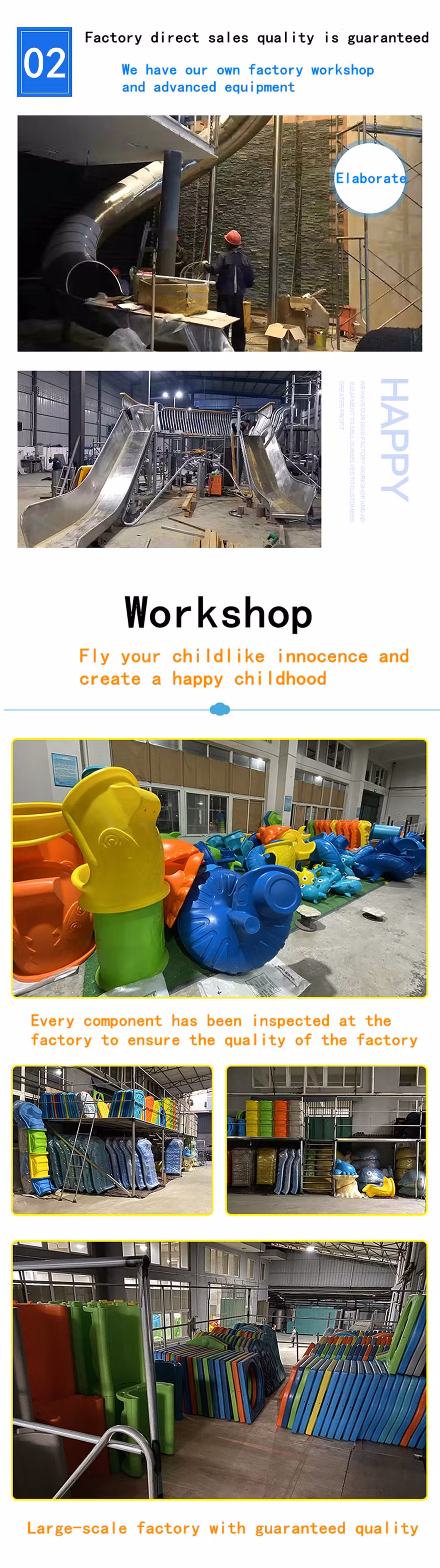 Large Outdoor Playground Equipment Children′s Amusement Park Community Plastic Slide Game Forest Series