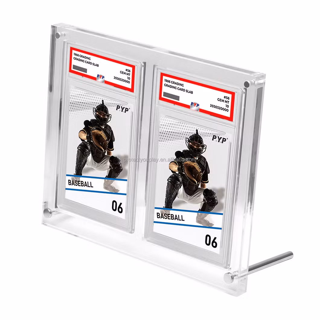 Gallery Display Psa Graded Trading Card Frame Stand Acrylic Case Black