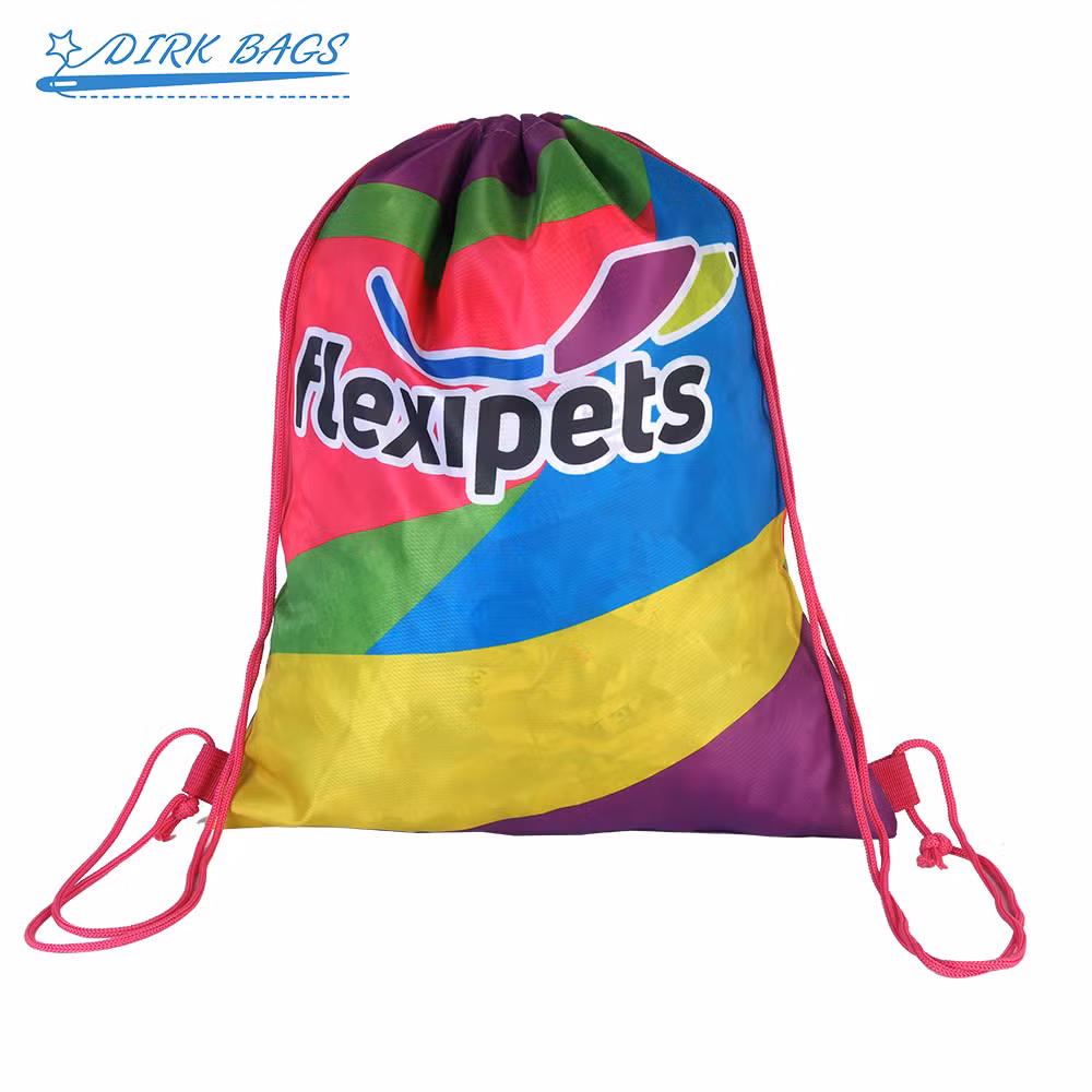 Large Capacity Promotional Advertising Bag Polyester Nylon Drawstring Backpack