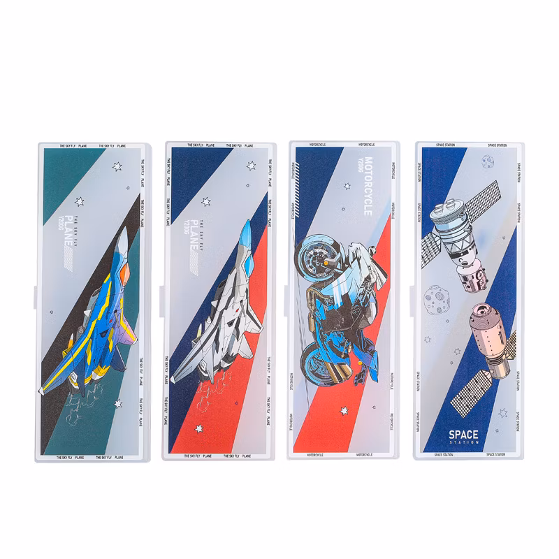 Boys Cool Plane Pattern Simple Transparent Hot Selling Student Stationery Pencil Case