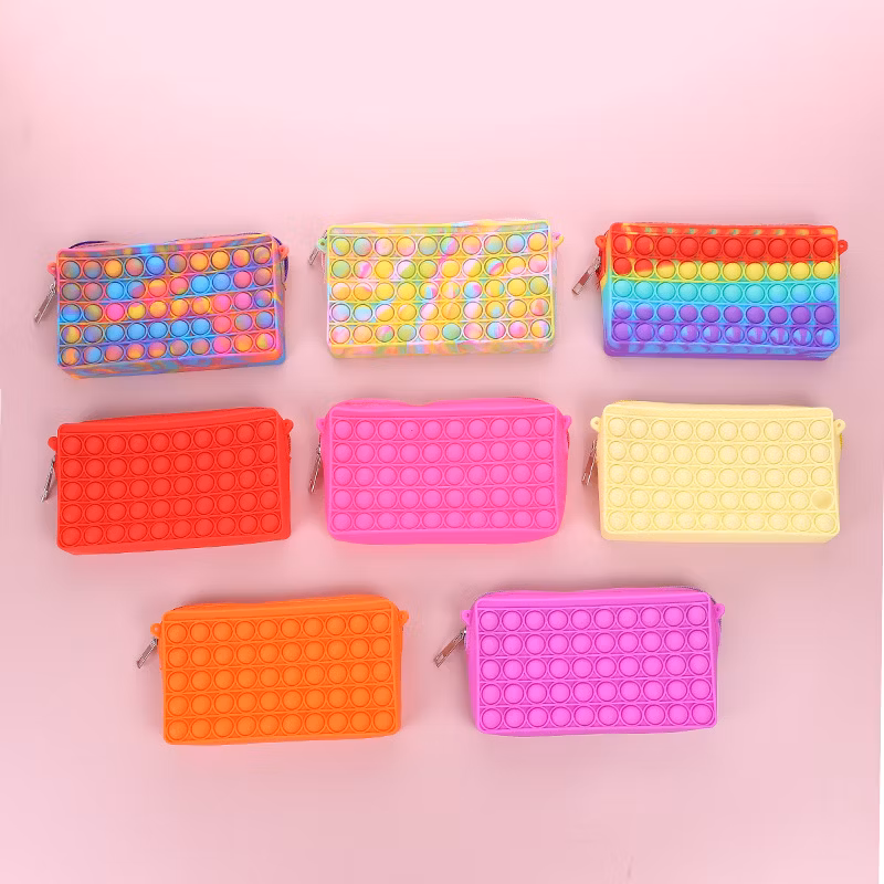 Poppet Fidget Pencil Pouch for Puzzle Bubble Silicone Pen Case Pops up