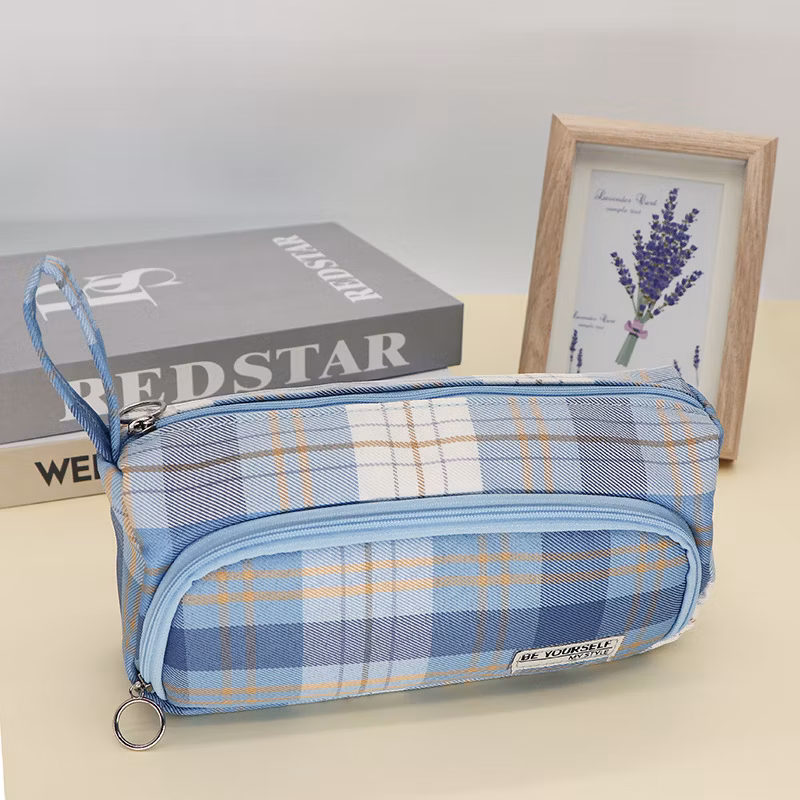 Hot Stationery Canvas Zipper Kawaii Circular Pencil Bag Pencil Case for Office