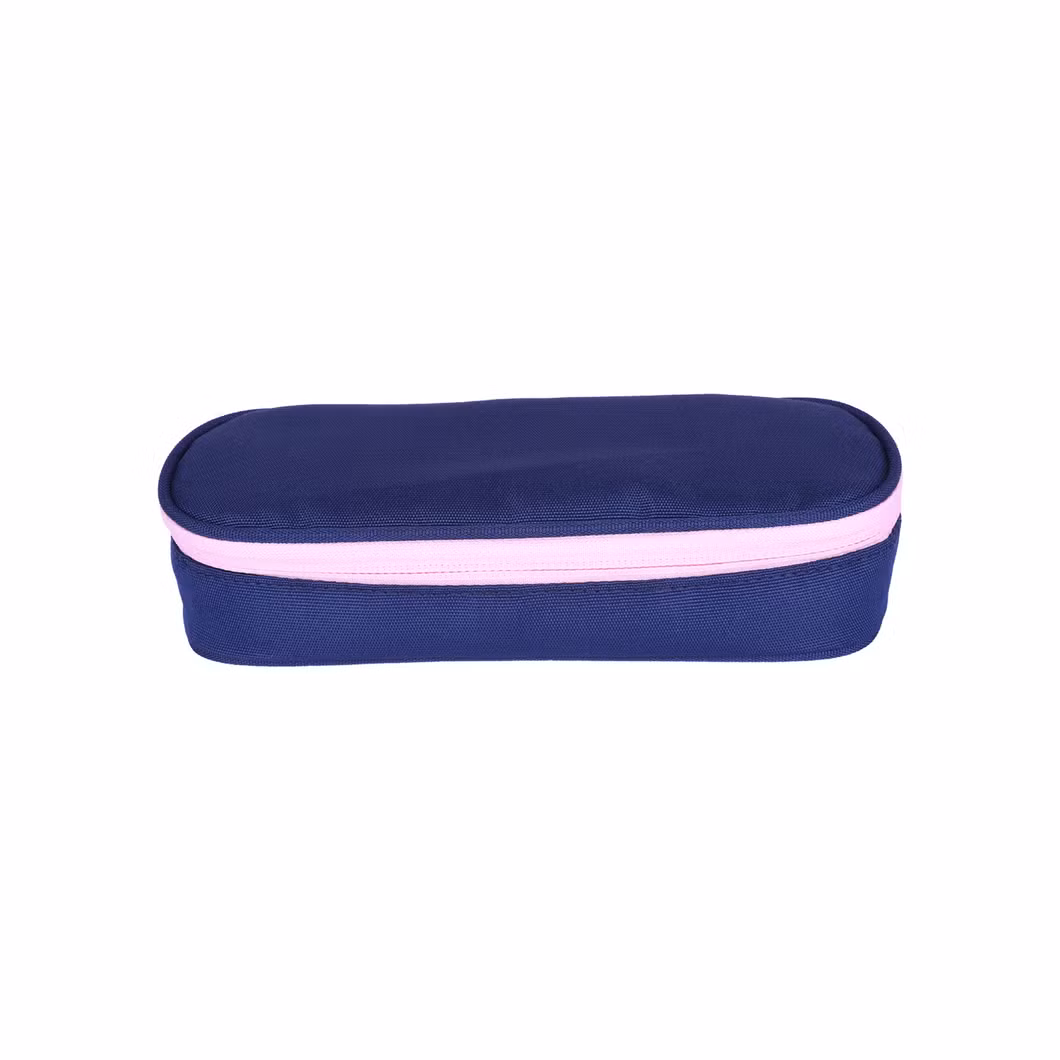 Blue Multi Stationery Set Pencil Case Makeup Bag Box Writing Case with Handle Two Compartments