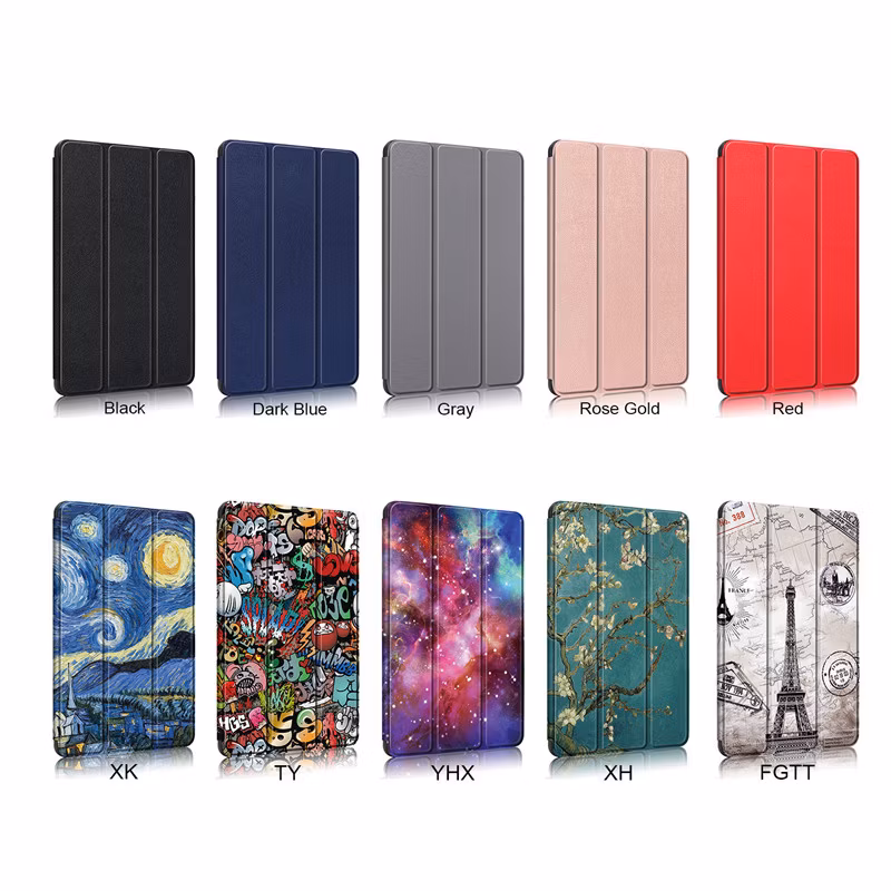 Soft Back Cover Folio Tri-Fold Case with Pencil Holder for iPad 10.2