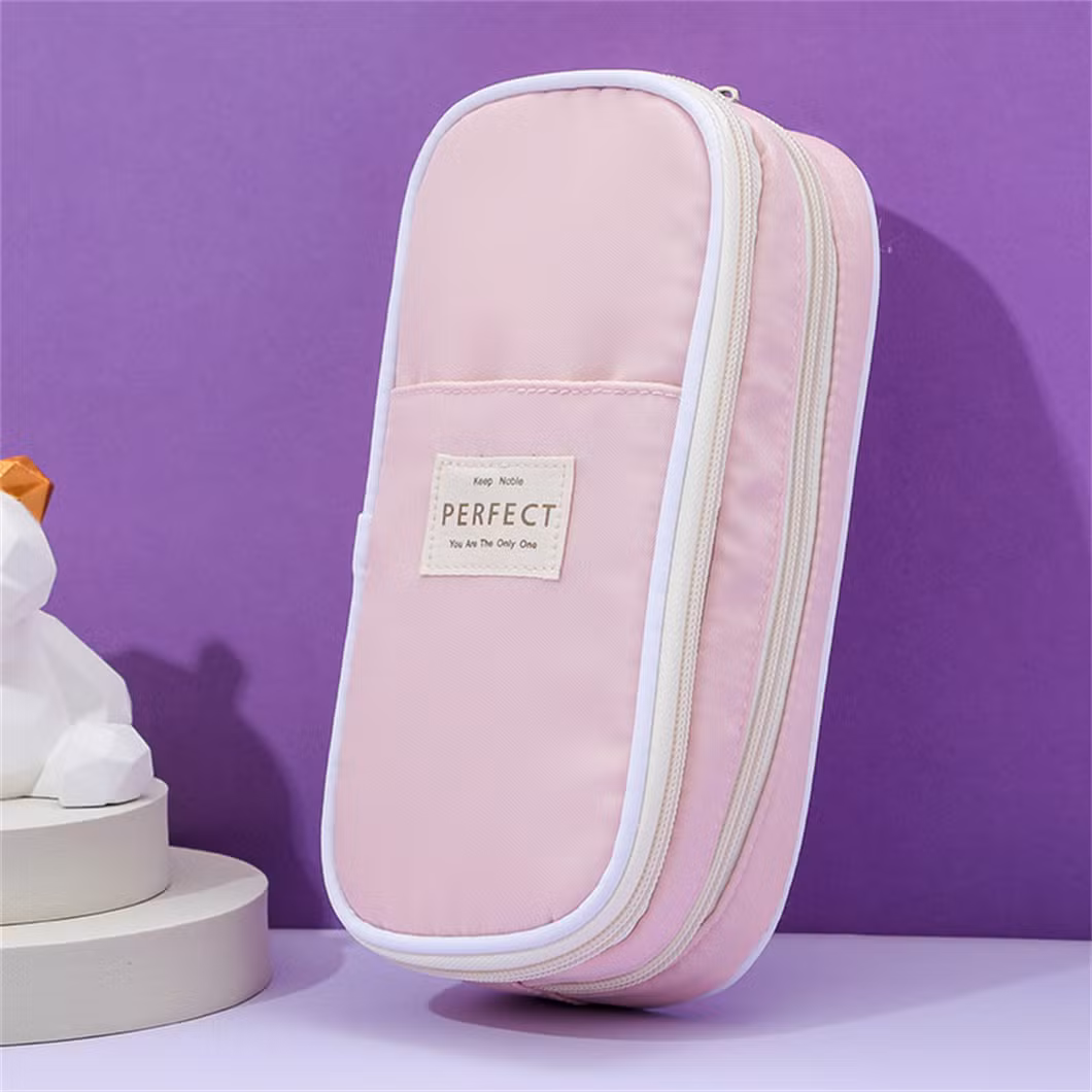 Wholesale Macaron Color Scheme Oxford Cloth Pencil Case Stationery Bag for School