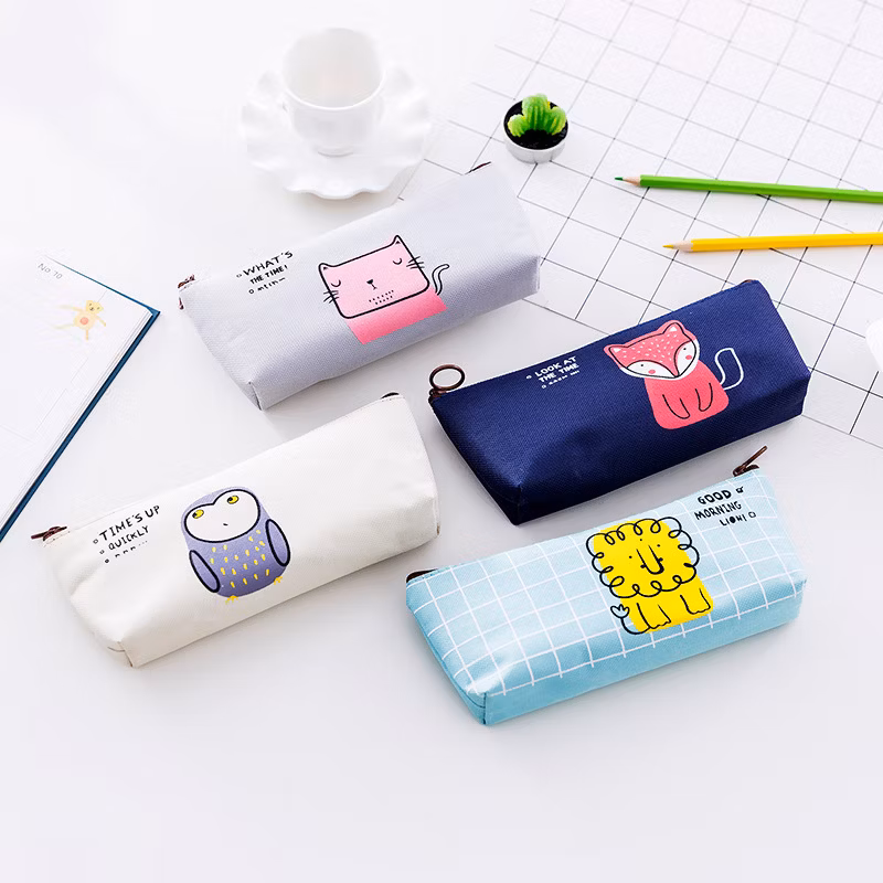 Creative Student Stationery Good Morning Party Inverted Trapezoidal Pencil Case Cartoon Cute Pencil Case Customization