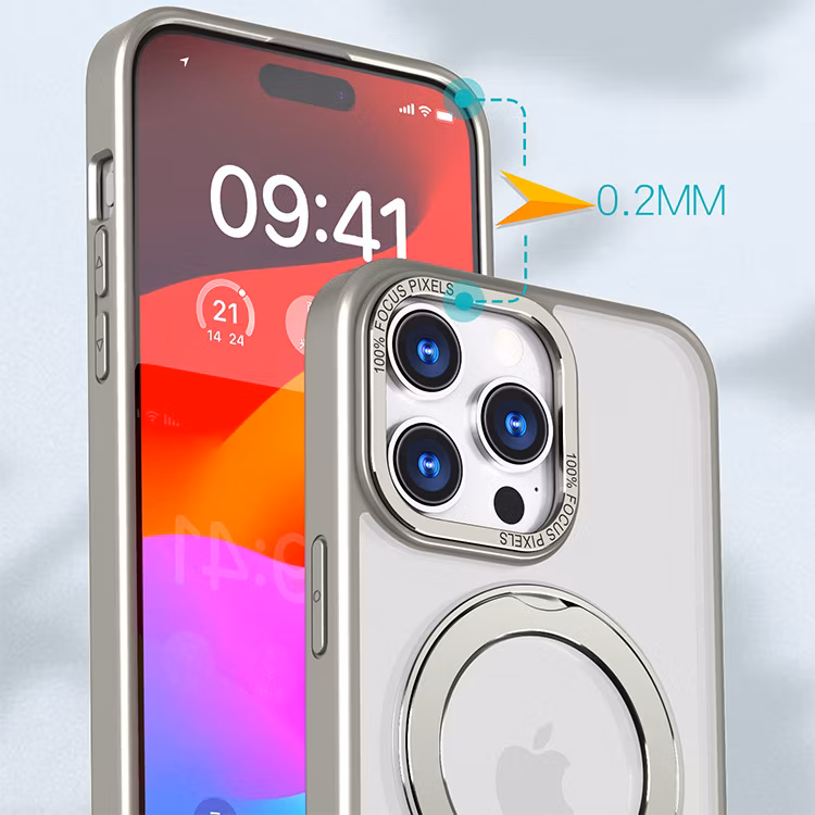 Magsafe Magnetic Stand Rotating Fulcrum Protective Case Suitable for iPhone15promax Mobile Phone Case