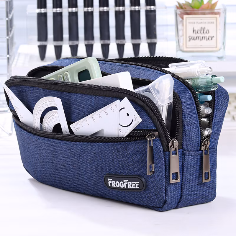 Customized Logo Wholesale Fashion Portable Pencil Case Small Student Oxford Pen Pencil Bag for School